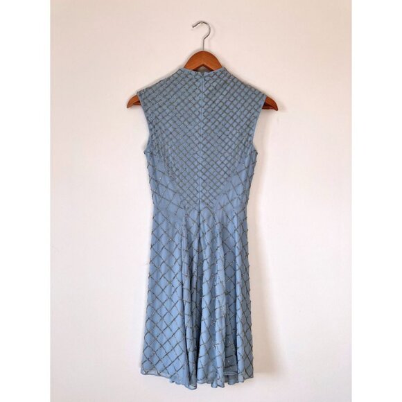 Needle & Thread Circle Mesh Embellished Skater Dress Blue Size 2 - Picture 4 of 8